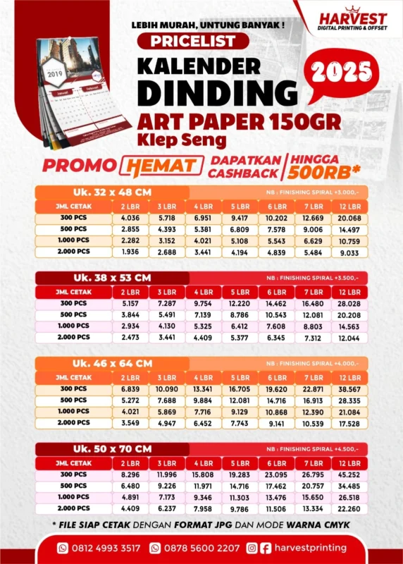 cetak kalender dinding 150