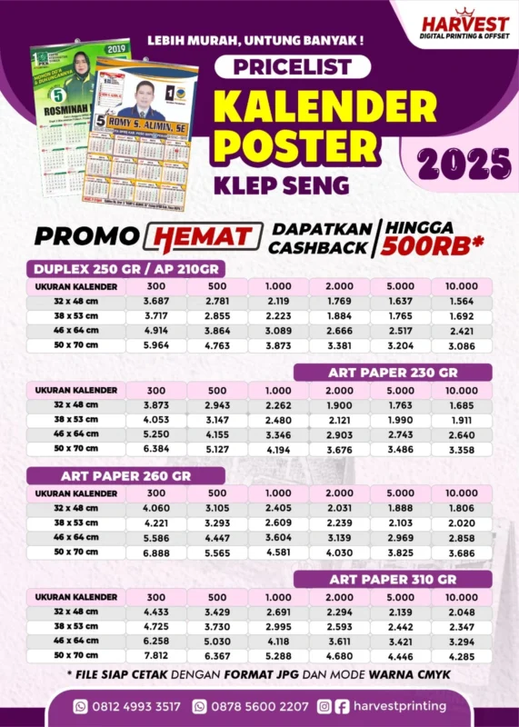 cetak kalender poster